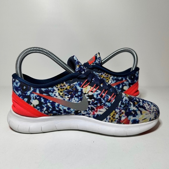 Nike Free Womens Running Shoes Size 6.5 RN 849810-406 Blue Mesh Trail 21 Box 7 - Picture 3 of 8